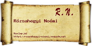 Rózsahegyi Noémi névjegykártya